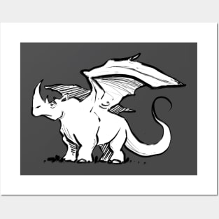 Rhinoceros dragon Posters and Art